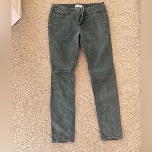 Free People Green Corduroy Pants with Button Accent